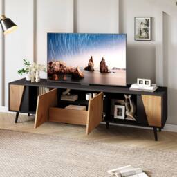 BTM TV stand with drawer & doors 180cm for 75 inch TV in Brown - thumbnail 4