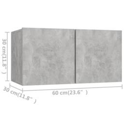 Berkfield Home 4 Piece TV Cabinet Set Concrete Grey Engineered Wood - thumbnail 7
