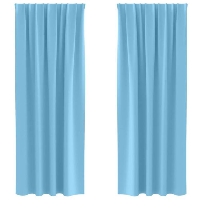 Berkfield Home Curtains with Curtains 2 pcs Light blue 225 x 140 cm Polyester - image 1