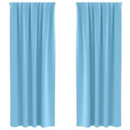 Berkfield Home Curtains with Curtains 2 pcs Light blue 225 x 140 cm Polyester - thumbnail 1