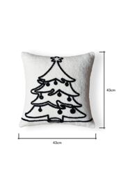 BHS Christmas Tree Tufted Cushion in Black - Size: 43 cm x 43 cm - thumbnail 5