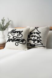 BHS Christmas Tree Tufted Cushion in Black - Size: 43 cm x 43 cm - thumbnail 4