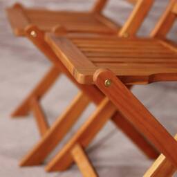 Charles Bentley Acacia Wood Pair of Outdoor Foldable Chairs in Natural - thumbnail 3