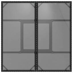 Berkfield Home Garden Table with Glass Top Black 80x80x75 cm Poly Rattan - Size: 80 x 80 x 75 cm - thumbnail 7