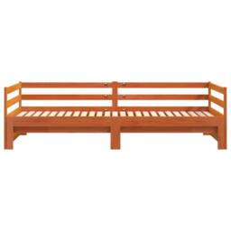 Berkfield Home Versatile Daybed with Trundle without Mattress Wax Brown 90x200 c - thumbnail 7
