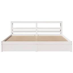 Berkfield Home Beautiful Bed Frame with Headboard without Mattress White 180x200 - Size: Super King - thumbnail 4