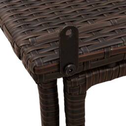 Berkfield Home Beautiful Folding Garden Table Brown 90x51x75 cm Poly Rattan - Size: 90 x 51 x 75 cm - thumbnail 8
