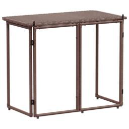 Berkfield Home Beautiful Folding Garden Table Brown 90x51x75 cm Poly Rattan - Size: 90 x 51 x 75 cm - thumbnail 6