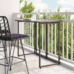 Berkfield Home Beautiful Folding Garden Table Brown 90x51x75 cm Poly Rattan - Size: 90 x 51 x 75 cm - thumbnail 2