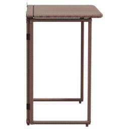 Berkfield Home Beautiful Folding Garden Table Brown 90x51x75 cm Poly Rattan - Size: 90 x 51 x 75 cm - thumbnail 5