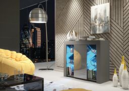 Creative Furniture Harbor Sideboard 97cm - A Stylish & Functional Cabinet with Gloss Doors & LED Lights in Dark Grey - thumbnail 3