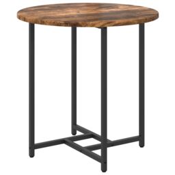 Berkfield Home Side Table Set of 2 - Smoked Oak & Metal in Brown - thumbnail 4