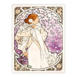 Artery8 Alphonse Mucha Framed Wall Art Lady of Camellias Theatre Portrait in Purple - Size: A4 - thumbnail 3