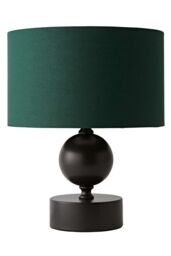 ValueLights Anthony Candlestick Table Lamp with Fabric Drum Lamp Shade & Bulb in Bottle Green - thumbnail 6
