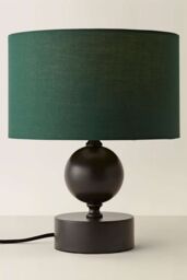 ValueLights Anthony Candlestick Table Lamp with Fabric Drum Lamp Shade & Bulb in Bottle Green - thumbnail 3