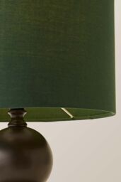 ValueLights Anthony Candlestick Table Lamp with Fabric Drum Lamp Shade & Bulb in Bottle Green - thumbnail 4