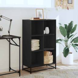 Berkfield Home Book Cabinet Black 65.5x33x107.5 cm Engineered Wood - thumbnail 3