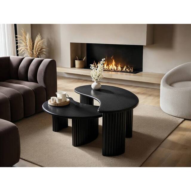 Solace+Co Clio Coffee Table Set Black - image 1