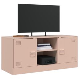 Berkfield Home TV Cabinet Pink 99x39x44 cm Steel - Size: 99 x 39 x 44 cm - thumbnail 4