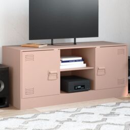 Berkfield Home TV Cabinet Pink 99x39x44 cm Steel - Size: 99 x 39 x 44 cm