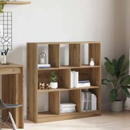 Berkfield Home Classic Book Cabinet Artisan Oak 97.5x29.5x100 cm Engineered Wood in Brown - thumbnail 1