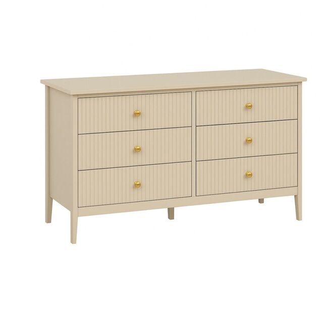 Melody Maison Large 6 Drawer Chest Of Drawers - Hales Taupe Range in Beige - image 1