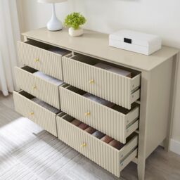 Melody Maison Large 6 Drawer Chest Of Drawers - Hales Taupe Range in Beige - thumbnail 6