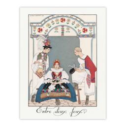 Artery8 Barbier Framed Wall Art Between Two Flames Vintage Czech Fashion in White - Size: A4 - thumbnail 3