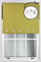 Furnished Green Blackout Roller Blind with Chrome Square Eyelets & Metal Fittings - Size: 90 cm width x 210 cm drop - thumbnail 1
