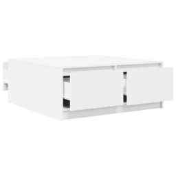 Berkfield Home Coffee Table with Drawers White 100x100x40 cm - Size: 100 x 100 x 40 cm - thumbnail 5