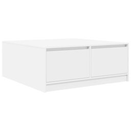 Berkfield Home Coffee Table with Drawers White 100x100x40 cm - Size: 100 x 100 x 40 cm - thumbnail 8