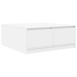 Berkfield Home Coffee Table with Drawers White 100x100x40 cm - Size: 100 x 100 x 40 cm - thumbnail 2