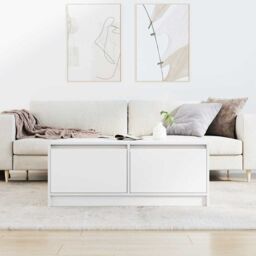 Berkfield Home Coffee Table with Drawers White 100x100x40 cm - Size: 100 x 100 x 40 cm - thumbnail 3