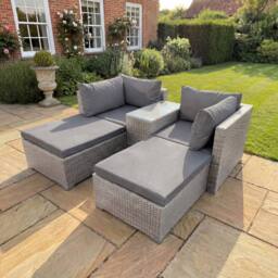 Artemis Home Bastia 5 Piece Outdoor Seating & Table Set in Grey - Size: 2 Person