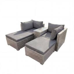 Artemis Home Bastia 5 Piece Outdoor Seating & Table Set in Grey - Size: 2 Person - thumbnail 2