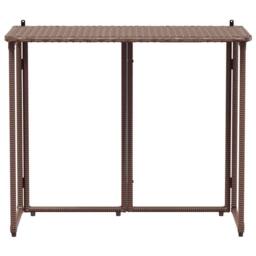 Berkfield Home Folding Garden Table Brown 90x51x75 cm Poly Rattan - Size: 90 x 51 x 75 cm - thumbnail 4