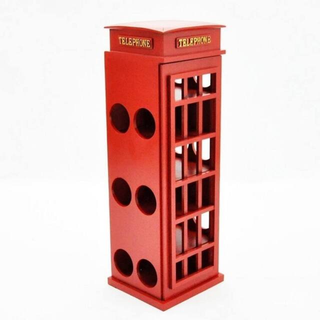 Minster Telephone Box Wine Rack - L30 x W30 x H77 cm in Red - Size: 1 Pack - image 1