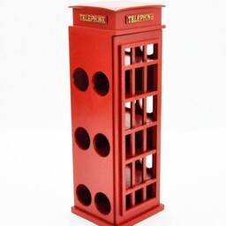 Minster Telephone Box Wine Rack - L30 x W30 x H77 cm in Red - Size: 1 Pack - thumbnail 2