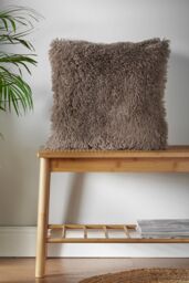 Catherine Lansfield 'Cuddly' Faux Fur Cushion in Natural - Size: 45 cm x 45 cm