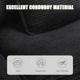Direct Wicker Modern Oversized Loveseat Couch Upholstered Sofa in Black - Size: 2 Seater - thumbnail 2