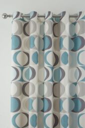 Fusion 'Sander' 100% Cotton Light Filtering Pair of Eyelet Curtains in Duck Egg Blue - Size: 117 cm width x 137 cm drop - thumbnail 3