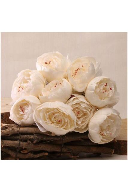 KDMD Peony Bunch Cream 40cm White Artificial Flowers - image 1