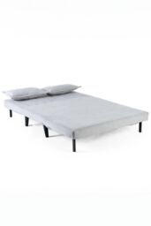 More4Homes Harper 2 Seater Folding Clic Clac Fabric Lounge Futon Sofa Bed in Grey - thumbnail 4