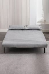 More4Homes Harper 2 Seater Folding Clic Clac Fabric Lounge Futon Sofa Bed in Grey - thumbnail 6