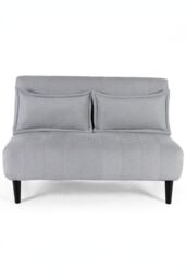 More4Homes Harper 2 Seater Folding Clic Clac Fabric Lounge Futon Sofa Bed in Grey - thumbnail 2