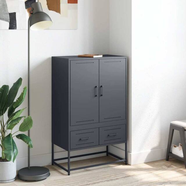 Berkfield Home Highboard Anthracite 68x39x111.5 cm Steel in Charcoal - image 1