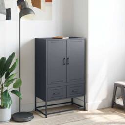 Berkfield Home Highboard Anthracite 68x39x111.5 cm Steel in Charcoal - thumbnail 1