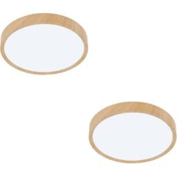 Loops 2 PACK Stylish Natural Wooden Effect Indoor Ceiling Light for Any Room - thumbnail 1