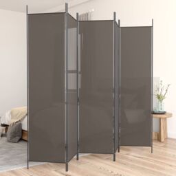 Berkfield Home 5-Panel Room Divider Anthracite 250x200 cm Fabric in Black - thumbnail 1