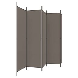 Berkfield Home 5-Panel Room Divider Anthracite 250x200 cm Fabric in Black - thumbnail 2